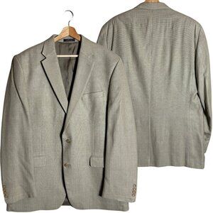 Lauren Ralph Lauren Silk Wool Plaid Sport Coat Dinner Jacket Blazer Mens 46L Tan